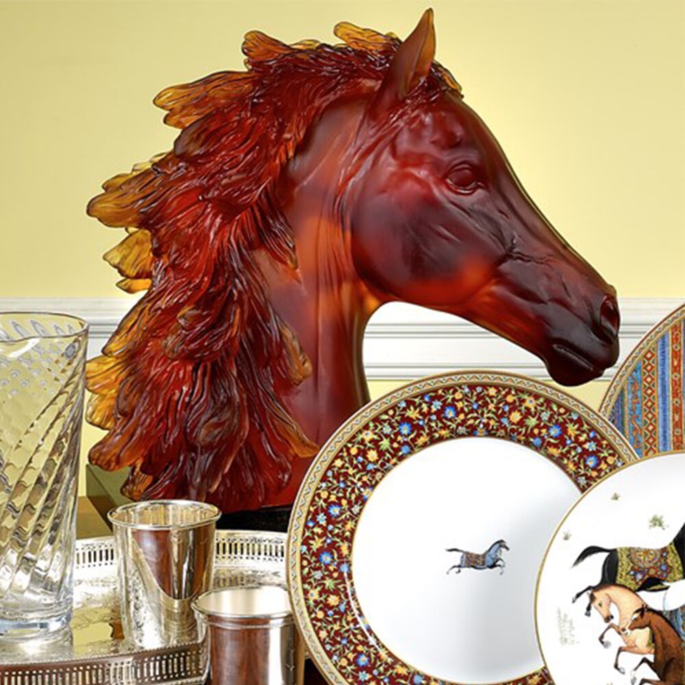 Daum Crystal Horse Head Sculpture, Limited Edition